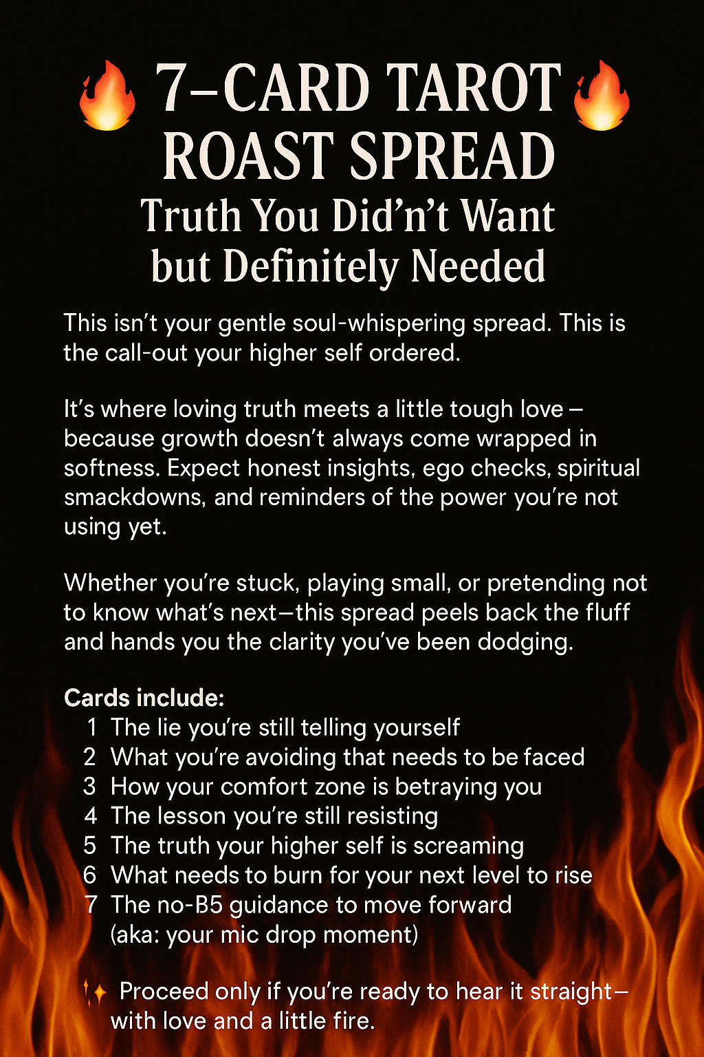7 card Tarot "Roast" Spread