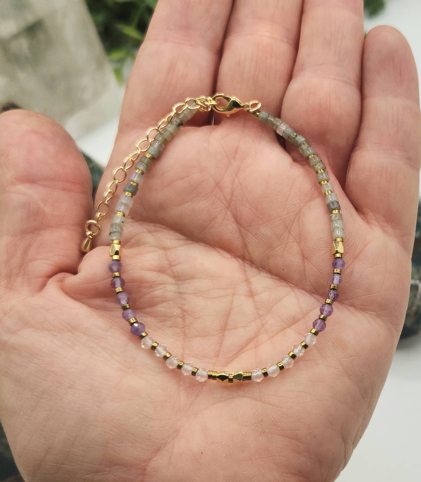 TRANSFORMATION/CHANGE-Quartz/Amethyst/Labradorite Bracelet