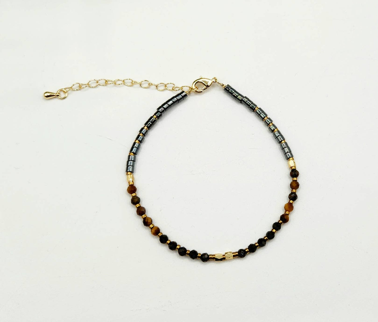 TRIPLE PROTECTION-Obsidian/Tiger Eye/Hematite Bracelet 3mm