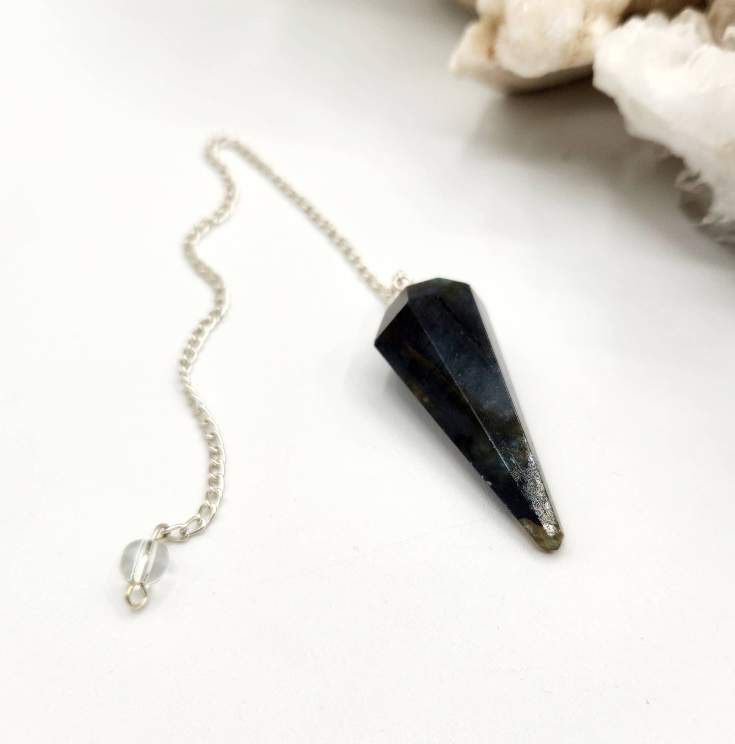 Labradorite Pendulum w/Silver Plated Chain