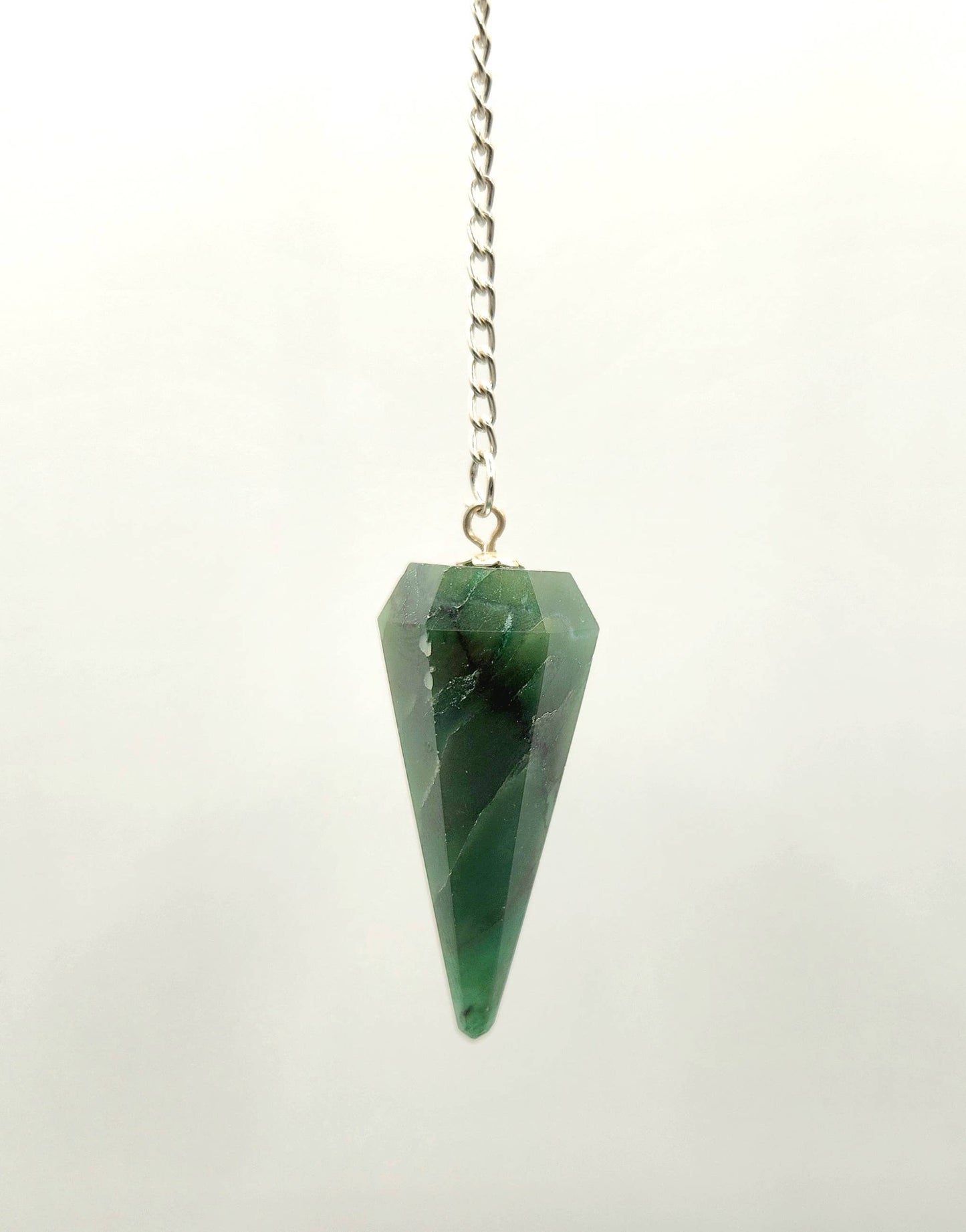 Jade Pendulum w/Silver Plated Chain