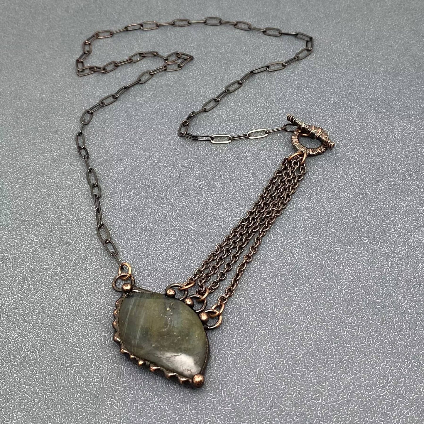 CS - Amorphous Anemousite Natural Stone Pendant Necklace