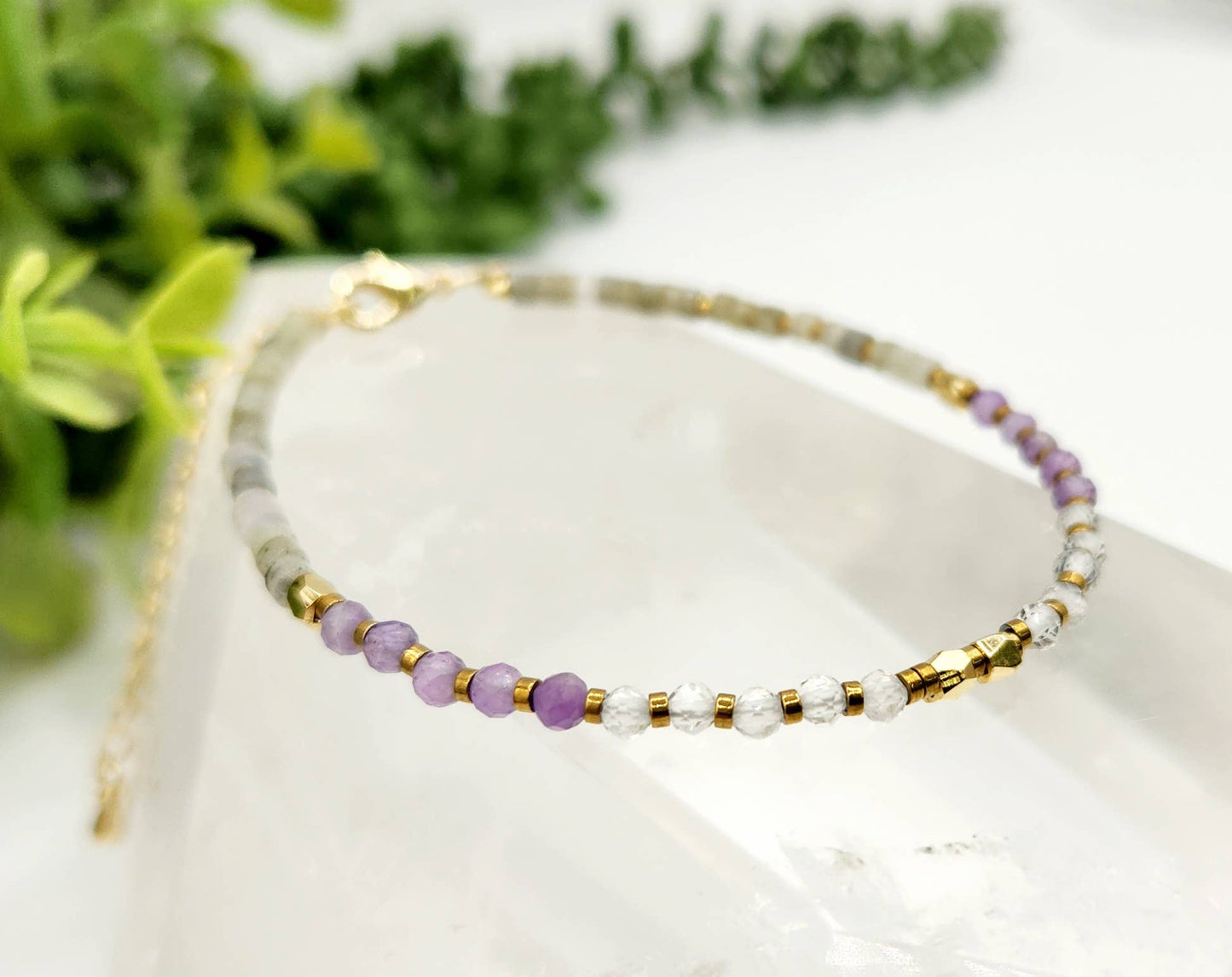 TRANSFORMATION/CHANGE-Quartz/Amethyst/Labradorite Bracelet