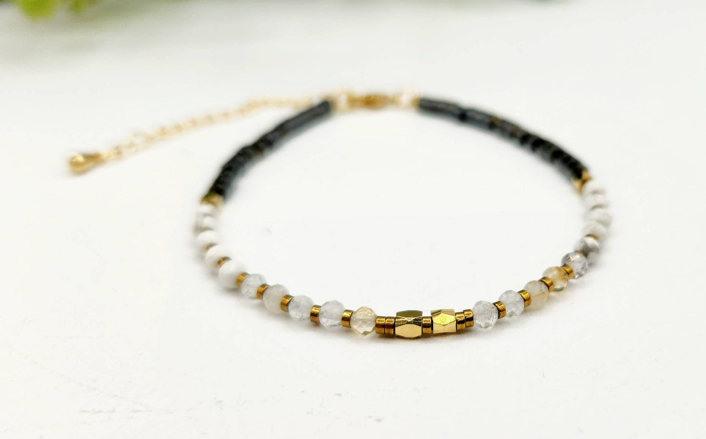 EMPATH PROTECTION-Citrine/White Howlite/Hematite Bracelet