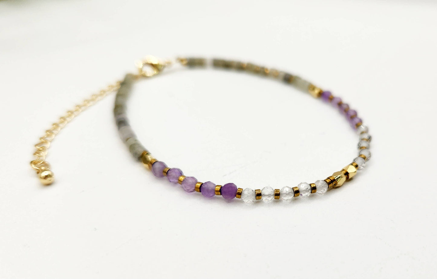 TRANSFORMATION/CHANGE-Quartz/Amethyst/Labradorite Bracelet