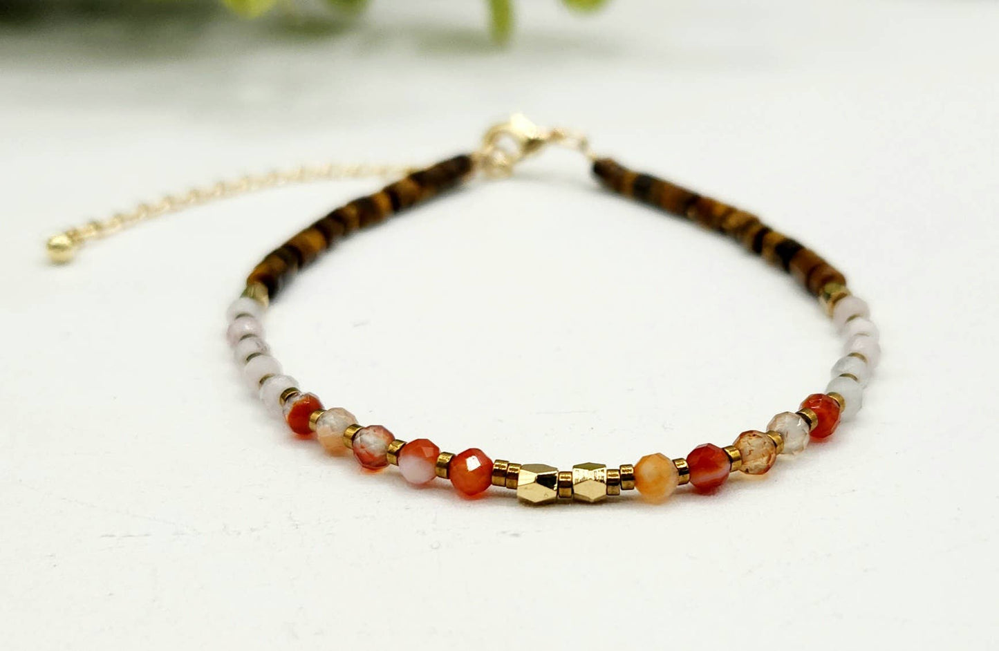 DEPRESSION SUPPORT-Carnelian/Rose Quartz/Tiger Eye Bracelet