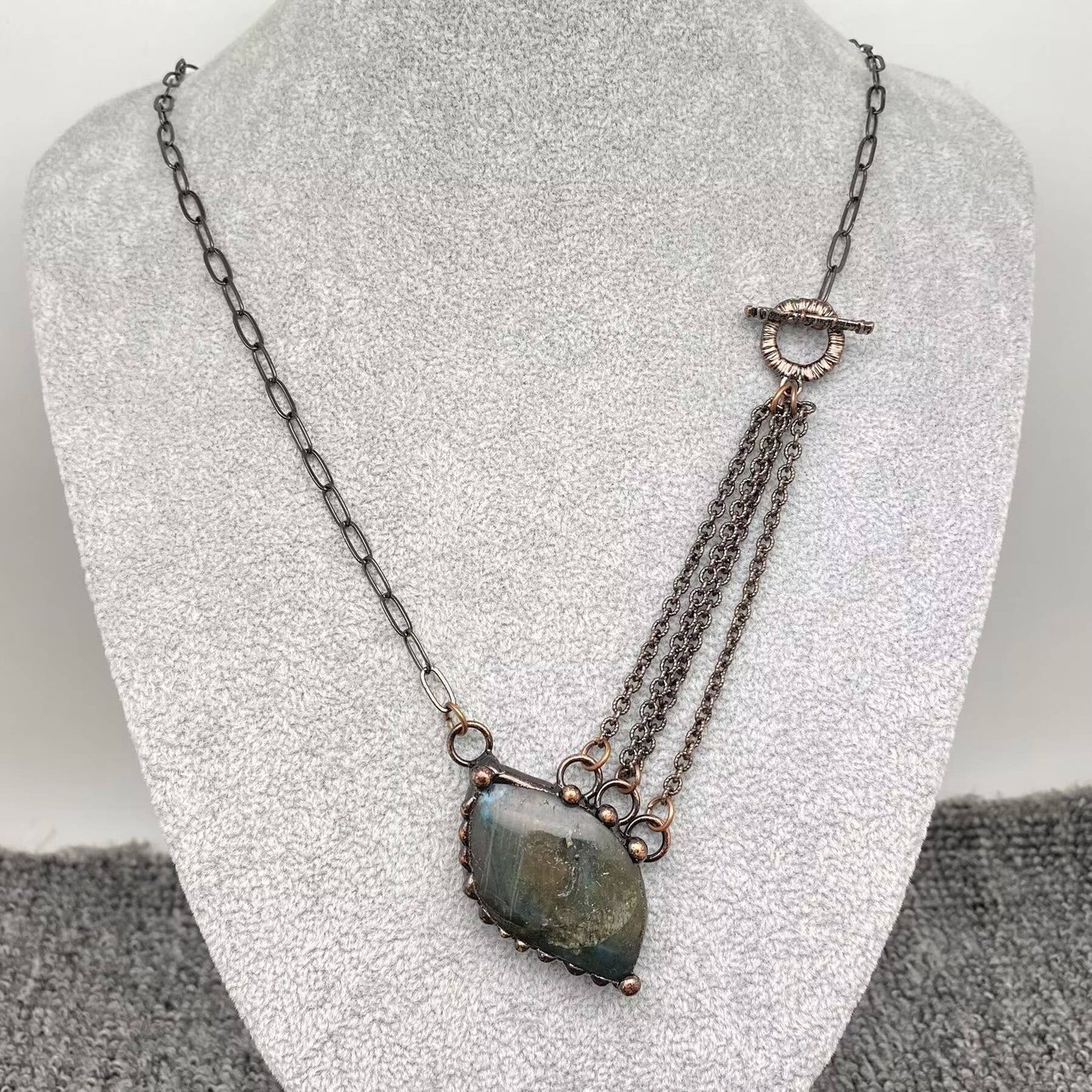 CS - Amorphous Anemousite Natural Stone Pendant Necklace