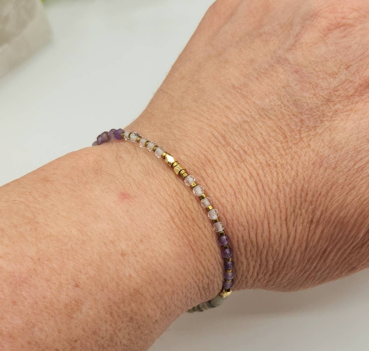 TRANSFORMATION/CHANGE-Quartz/Amethyst/Labradorite Bracelet