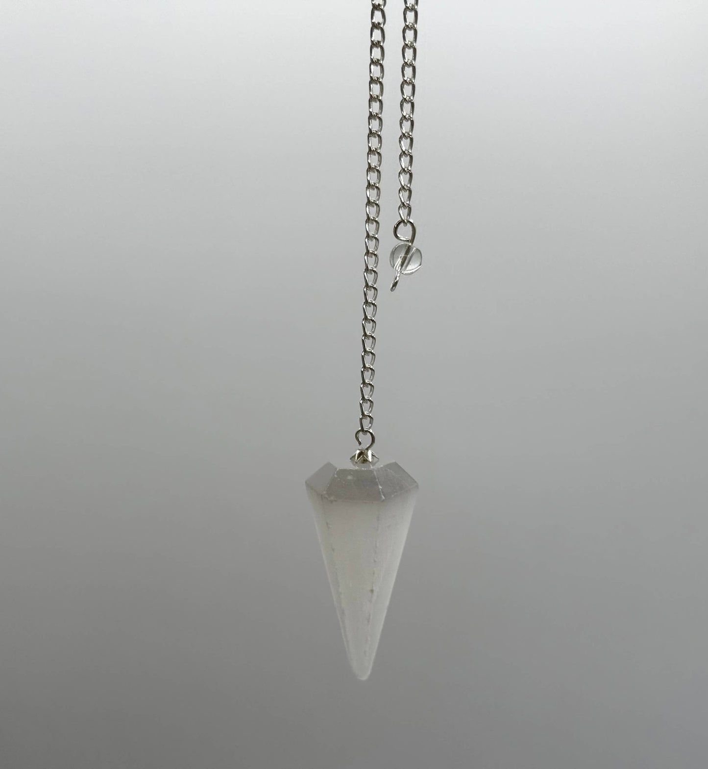 Selenite Pendulum w/Silver Plated Chain
